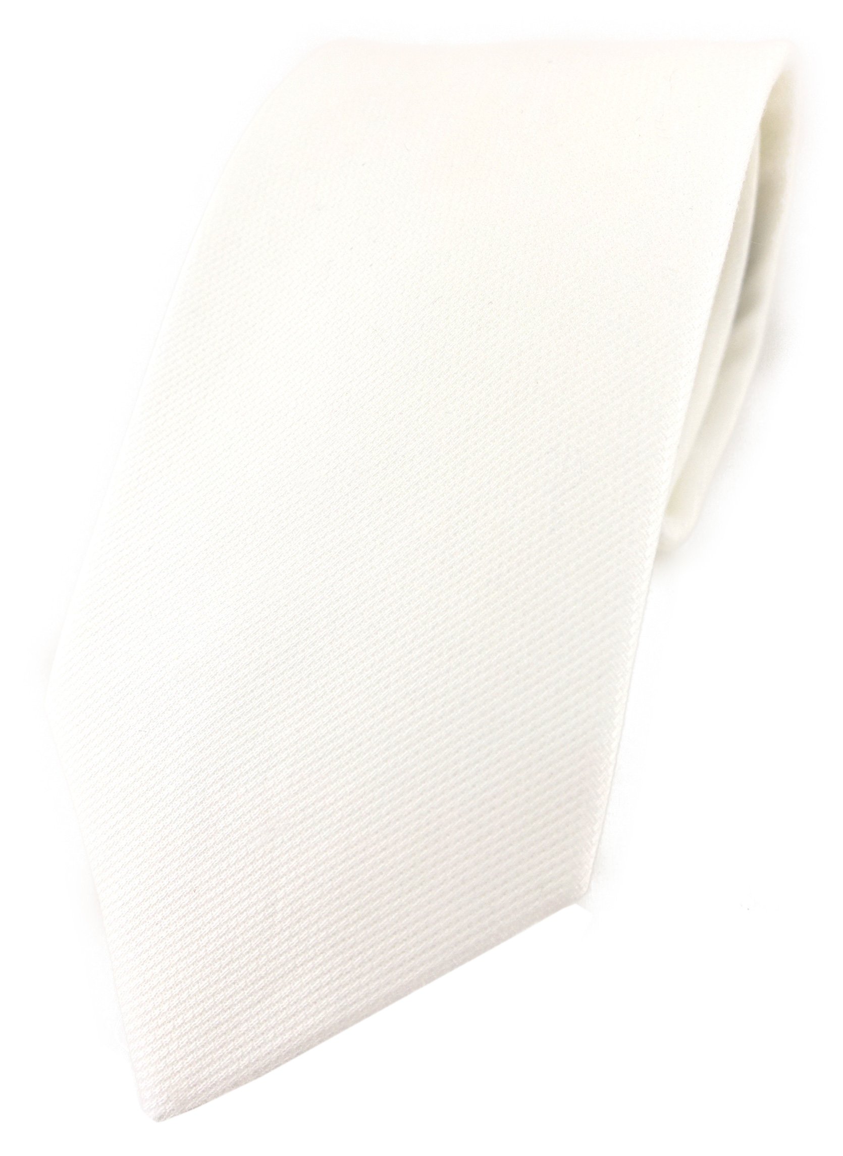 TigerTie Designer Tie Plain 100% Cotton Tie Width 8 cm, crème-white, Krawattengröße: ca. Länge 150 cm, Breite 8 cm