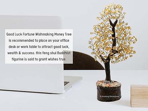 Miniatura 6 de Árbol de cristal de citrino, Fung Shui, piedra de cristal de citrino de Dubai, piedra citrina energía curativa (caja de regalo añadida)