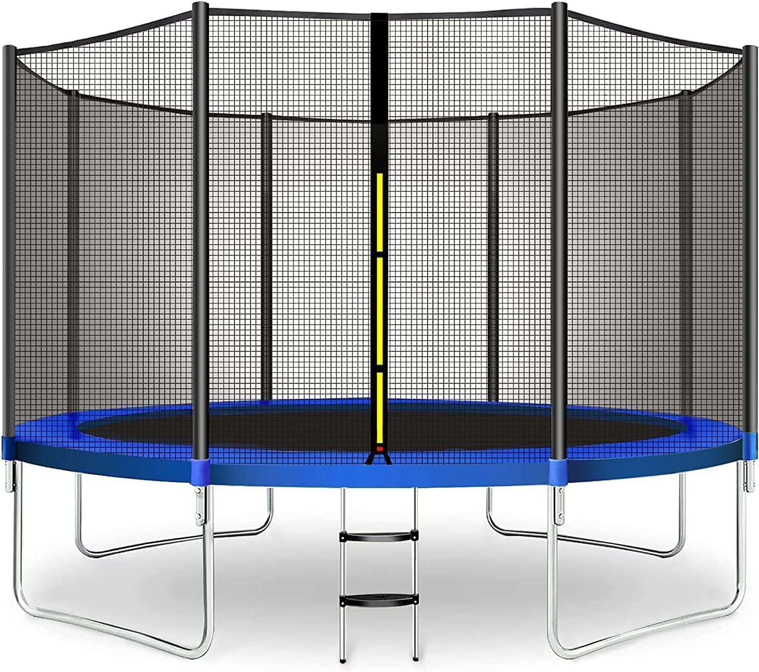 Upper Bounce Round Trampoline Net Replacement Safety Enclosure, Universal Fit, Breathable, Weather-Resistant Mesh, Installs Outside Frame