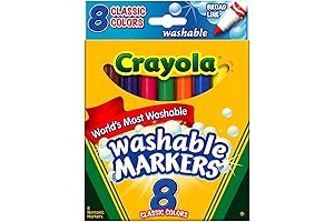 Crayola Washable Markers, Broad Tip, Classic Colors, 24 Count (Pack of 3)