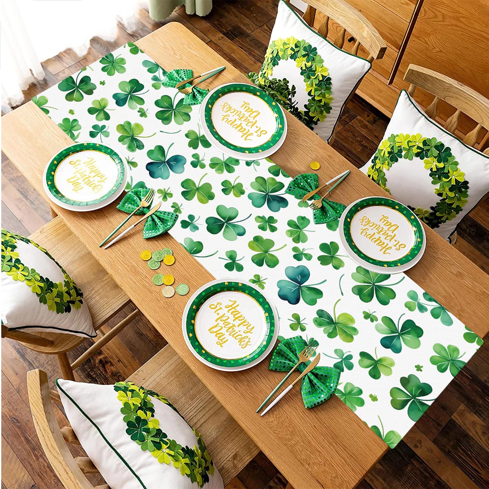Shamrock Happy St.Patrick's Day Table Runner - Image 2