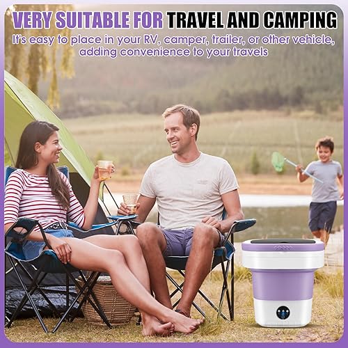 Miniatura 6 de Lavadora portátil de 16 L, mini lavadora de lavandería, 3 modos con cesta giratoria, máquina de lavandería, profundidad de limpieza, ropa interior,