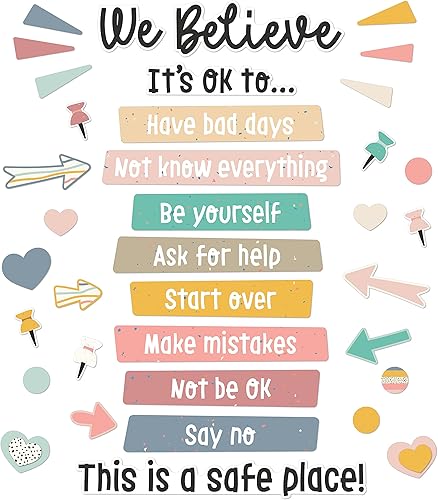 Miniatura 2 de Carson Dellosa Education We Belong - Juego de 82 tablones de anuncios motivacionales, decoración de tablón de anuncios motivacional con corazones y