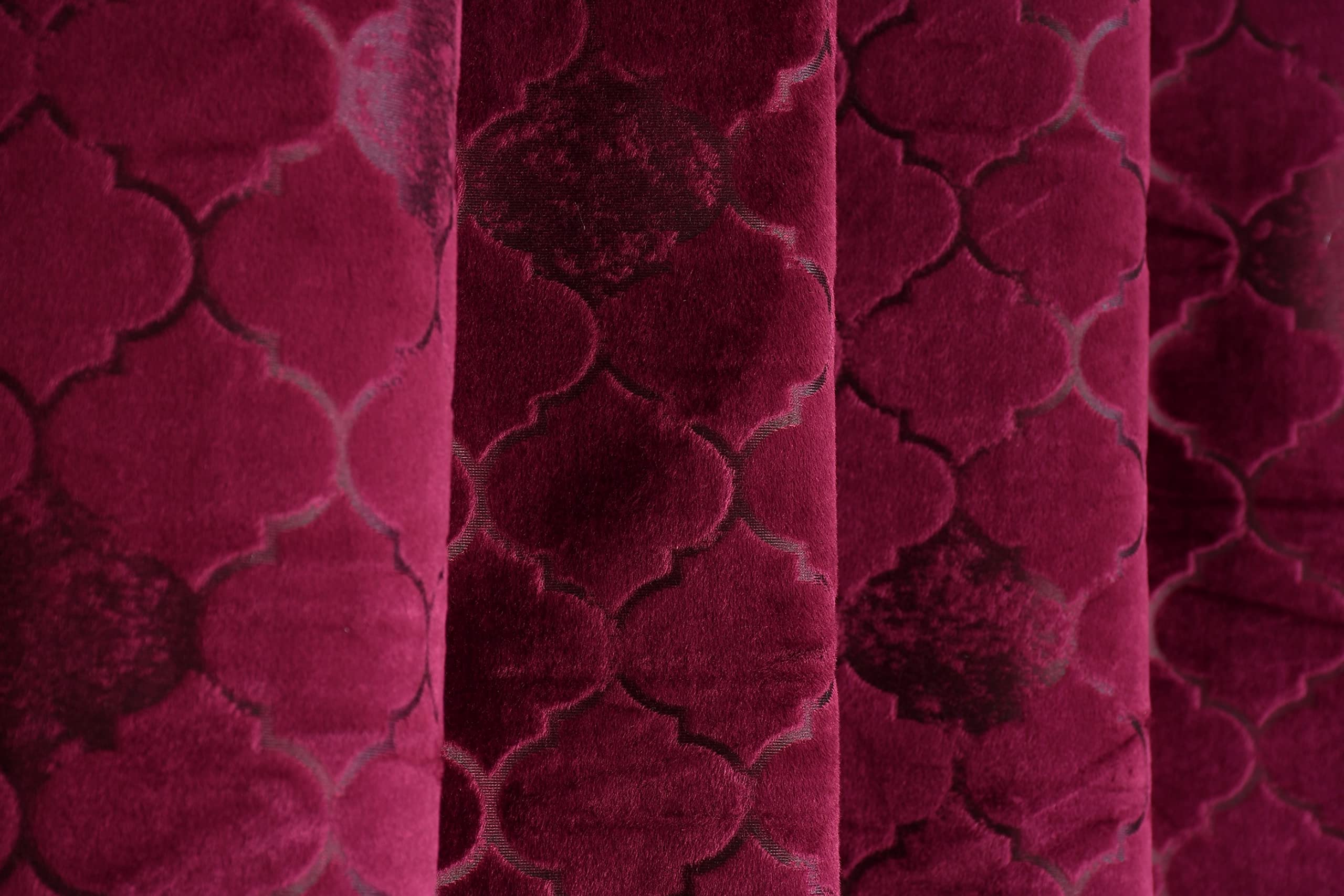 Heavy Velvet Embossed Soli Design Sofa Fabric Material for Curtains Cushions Bedcover Velvet Sofa Cloth Fabric Decorative Soft Rich Furnishing Fabrics (Wine, 1 Meter)-image-1