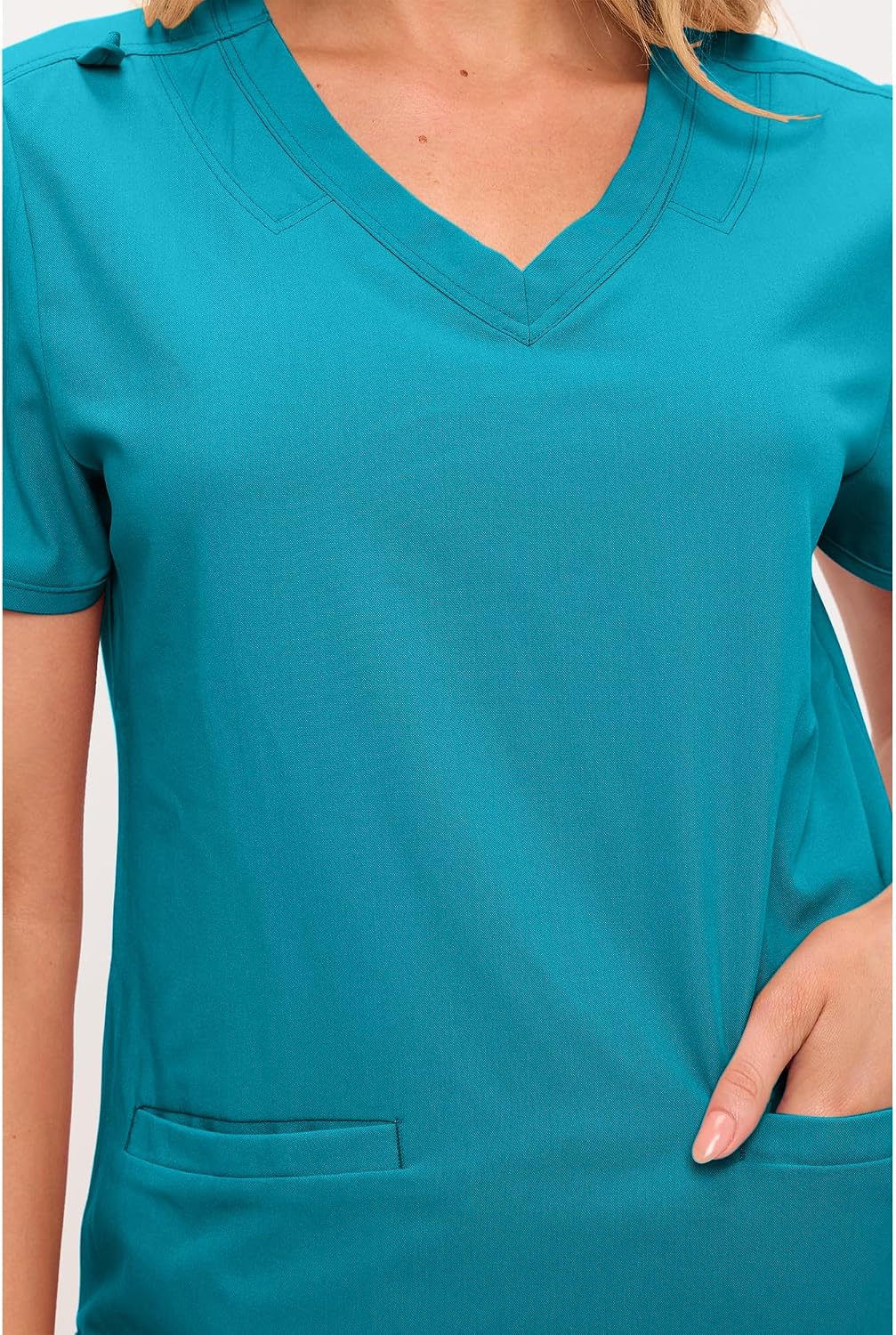 Monarch Uniforms Women’s Scrub Top – Comfortable Stretch V-Neck Medical Shirt with Pockets