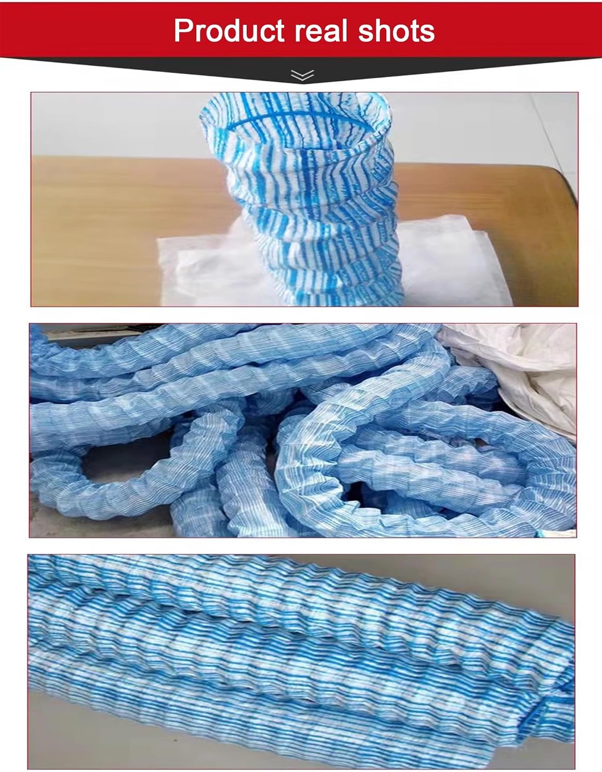 Underground Infiltration Soft French Drain Pipe, Non Woven Fabric Expandable Corrugated Drainage Hose Tube Built-in Steel Wire(13m/512in)