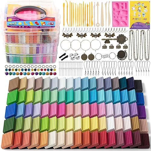 Aestd-ST Arcilla polimérica de 85 colores, arcilla de modelado para niños, kit de arcilla para moldear al horno, kits de inicio de bricolaje con
