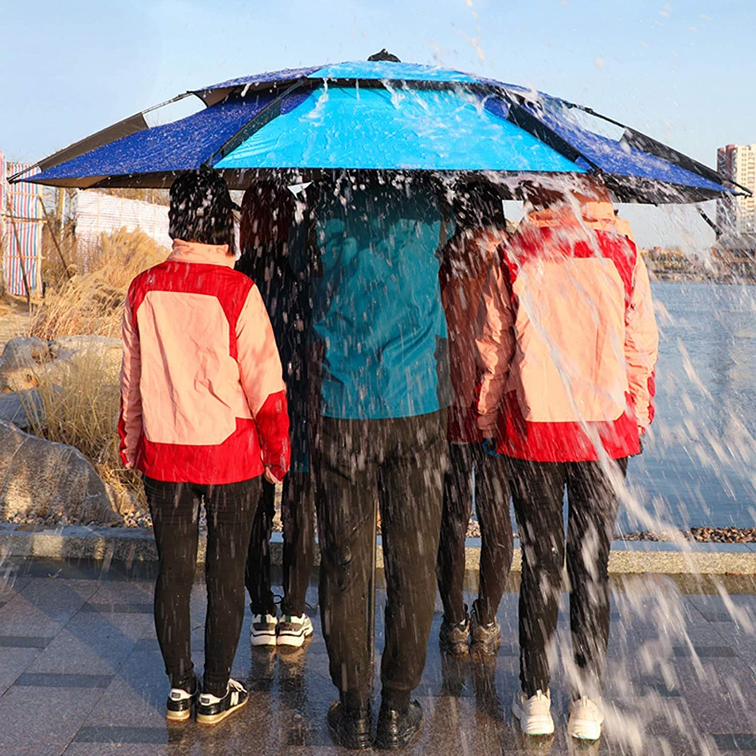Duży parasol wędkarski Parasol chroniący przed słońcem Pochylony o 360 stopni Nowy zagęszczony filtr przeciwsłoneczny Parasol przeciwburzowy do wędkowania Kemping Golf i zajęcia na świeżym powietrzu 2