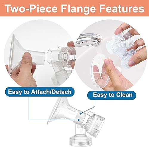 Miniatura 6 de Maymom MyFit - Juego de bridas de dos piezas para el pecho (0.827 in pequeño), conector de membrana de válvula compatible con extractores de leche