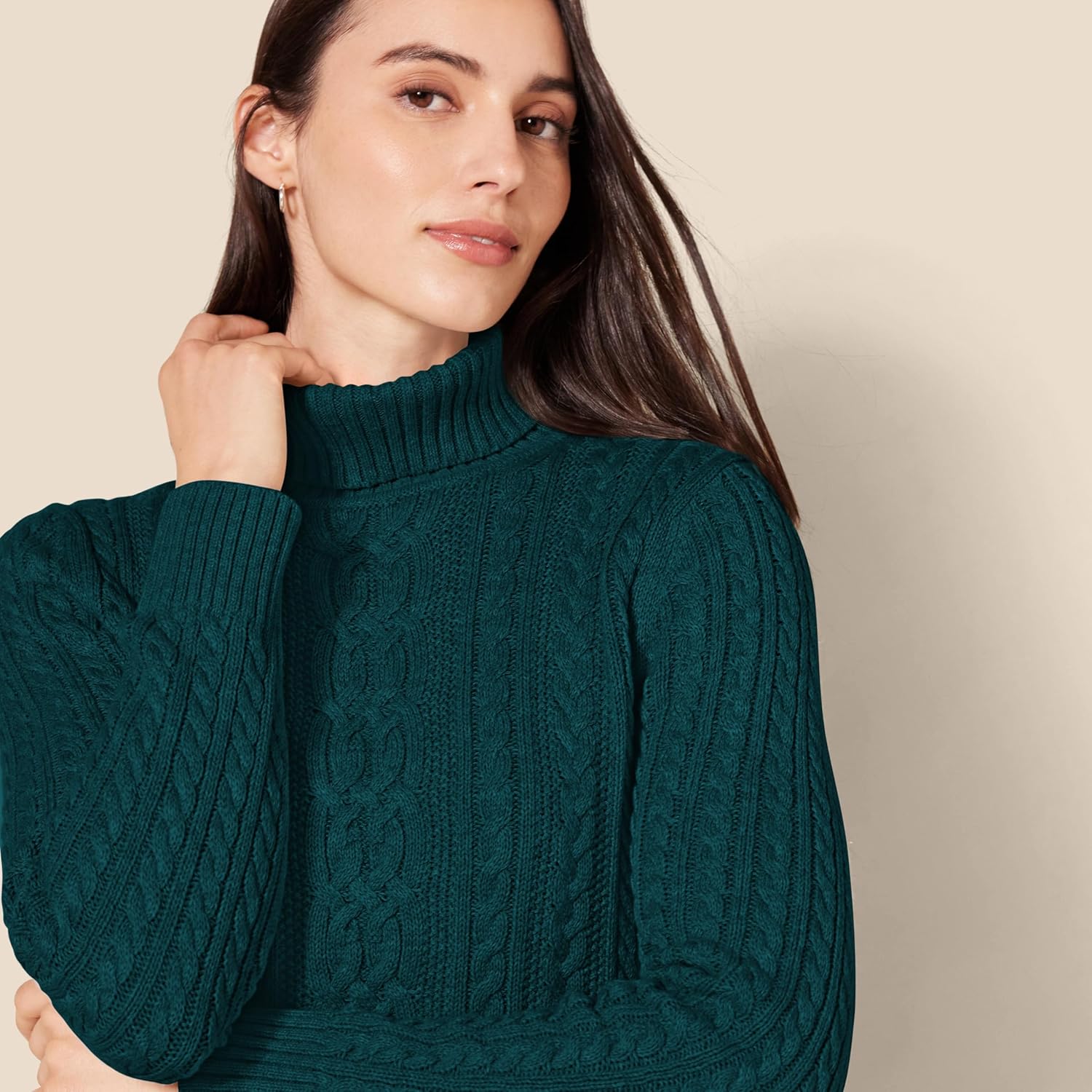 Amazon Essentials Women's Fisherman Cable Turtleneck Sweater (Available in Plus Size) - Image 4