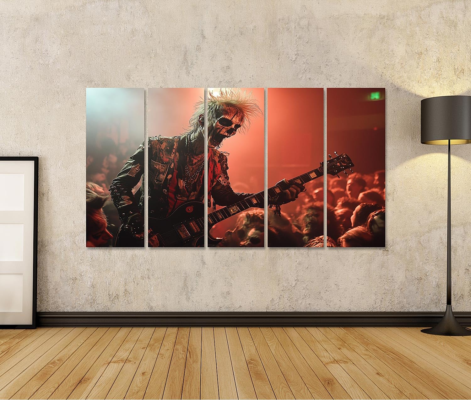 islandburner Bild auf Leinwand Grunge Rock Konzert mit dramatischer Beleuchtung Bilder Wandbilder Poster