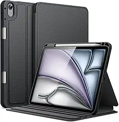 JETech Capa para iPad Air 11 Polegadas M3/M2 (2025/2024), iPad Air 5/4 (2022/2020 5ª/4ª 10,9 Polegadas) com Porta-Pencil, Suporte Fino Tipo Fólio, Ativação/Repouso Automático (Preto)