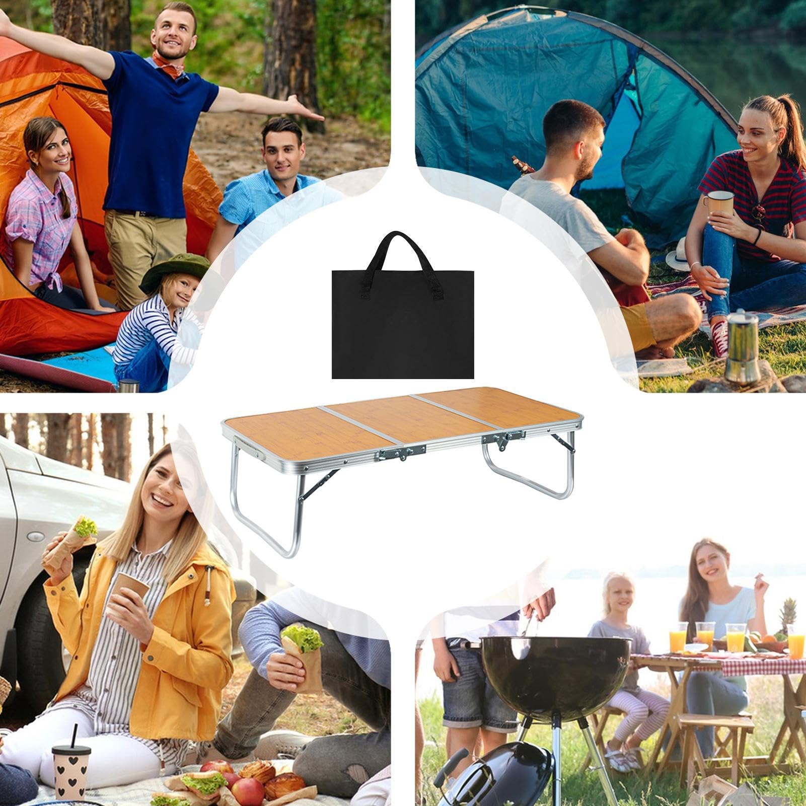 Tavolo da Campeggio Scrivania Portatile Esterna | Tavolo Campeggio Per Picnic Barbecue Cortile Spiaggia Pesca Giardino Festival All'Aperto Patio Viaggio Camper
