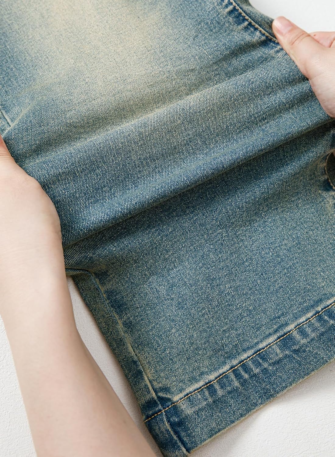 Sidefeel Women's Wide Leg Jeans High Waisted Stretchy Capri Pants - Image 6