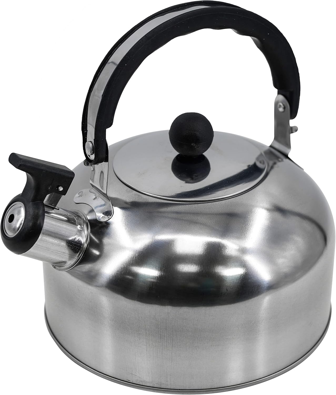 2 L Stainless Steel Whistling Camping Kettle Cordless Gas Hob Kitchen