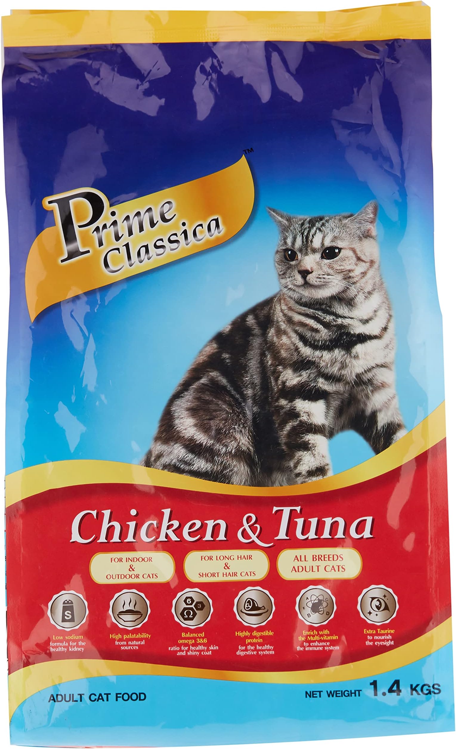 PRIME CLASSICACat Dry Food Chicken & Tuna 1.4Kg