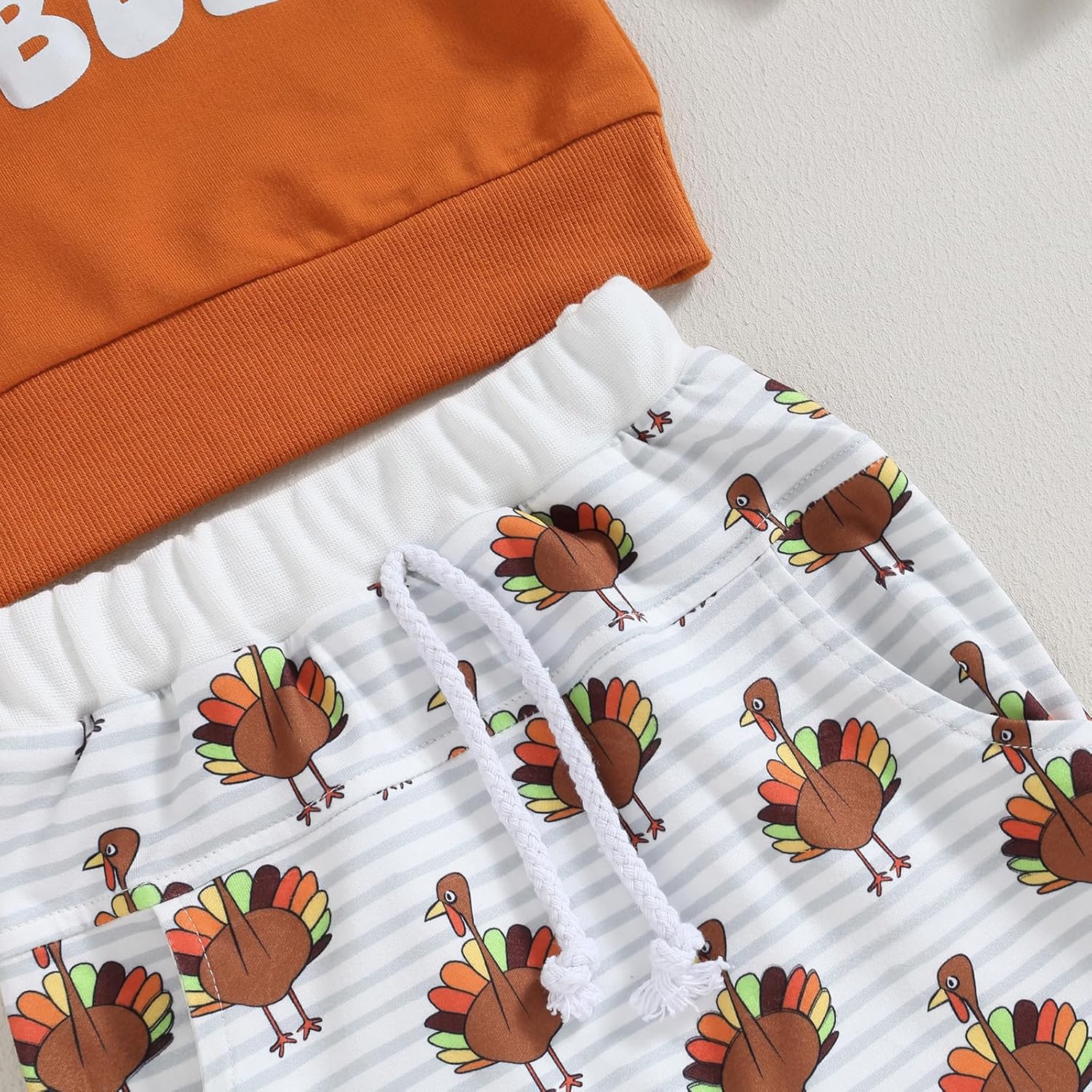 Toddler Baby Boy Thanksgiving Outfit Gobble Long Sleeve Sweatshirt Turkey Pants Set 2Pcs Thanksgiving Clothes - Image 6