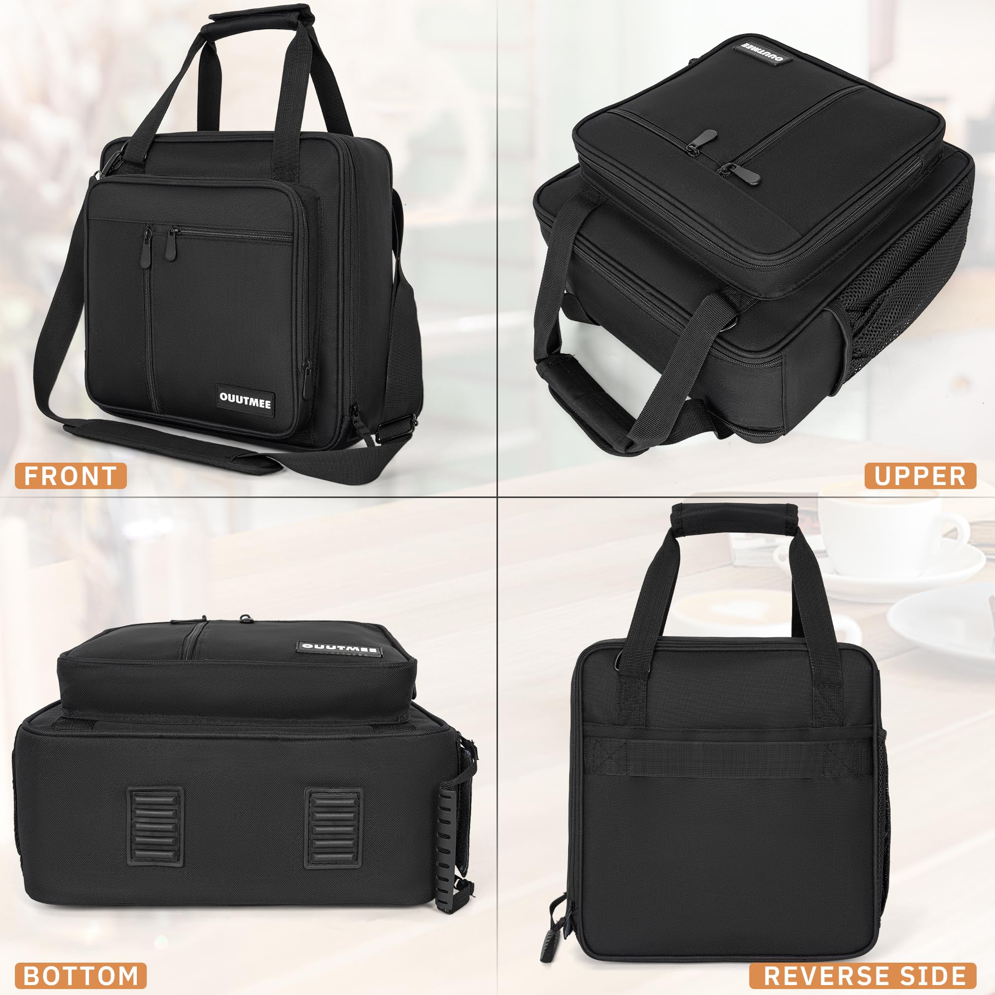 Bolsa de transporte para cafetera compatible con Keurig K-Mini o K-Mini Plus, cafetera de una sola porción bolsa de almacenamiento portátil con bolsillos adicionales, estuche de almacenamiento 5