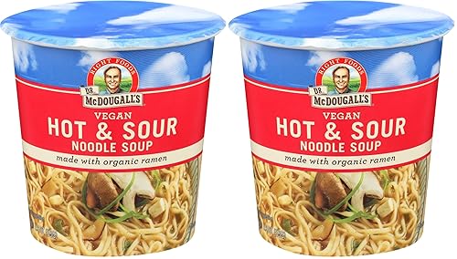 Vista 99 de Dr. McDougall's - Sopa vegana de guisantes divididos - Sin gluten - Fideos ramen - Tazas de fideos ramen instantáneos - Ramen bajo en sodio - Sin