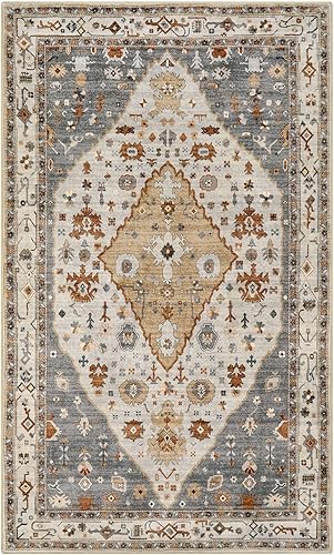 Miniatura 329 de Lahome Tapete tribal bohemio, pequeño, suave, antideslizante, lavable, de pelo corto, para piso en puerta, interior, entrada, baño, silla, Verde