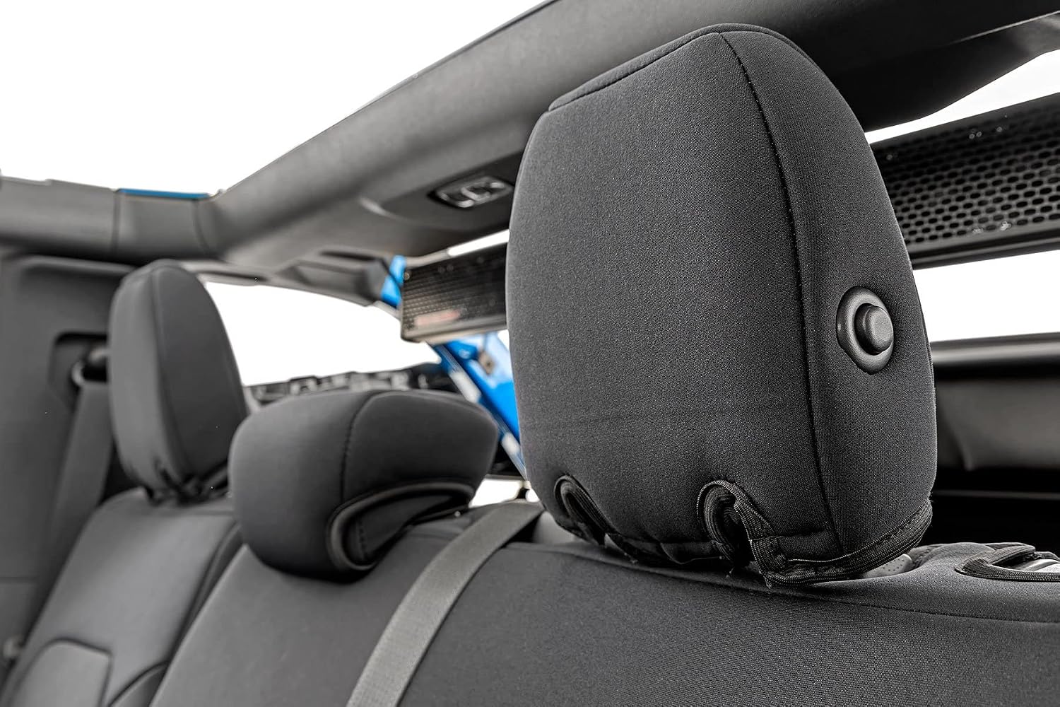 Rough Country Neoprene Seat Covers for Ford Bronco 4-Door (2021-2025 w/No Rear Folding Armrest) - Waterproof & UV Resistant, 4-Layer Protection with Foam Padding, Front & Rear Seat Cover Set