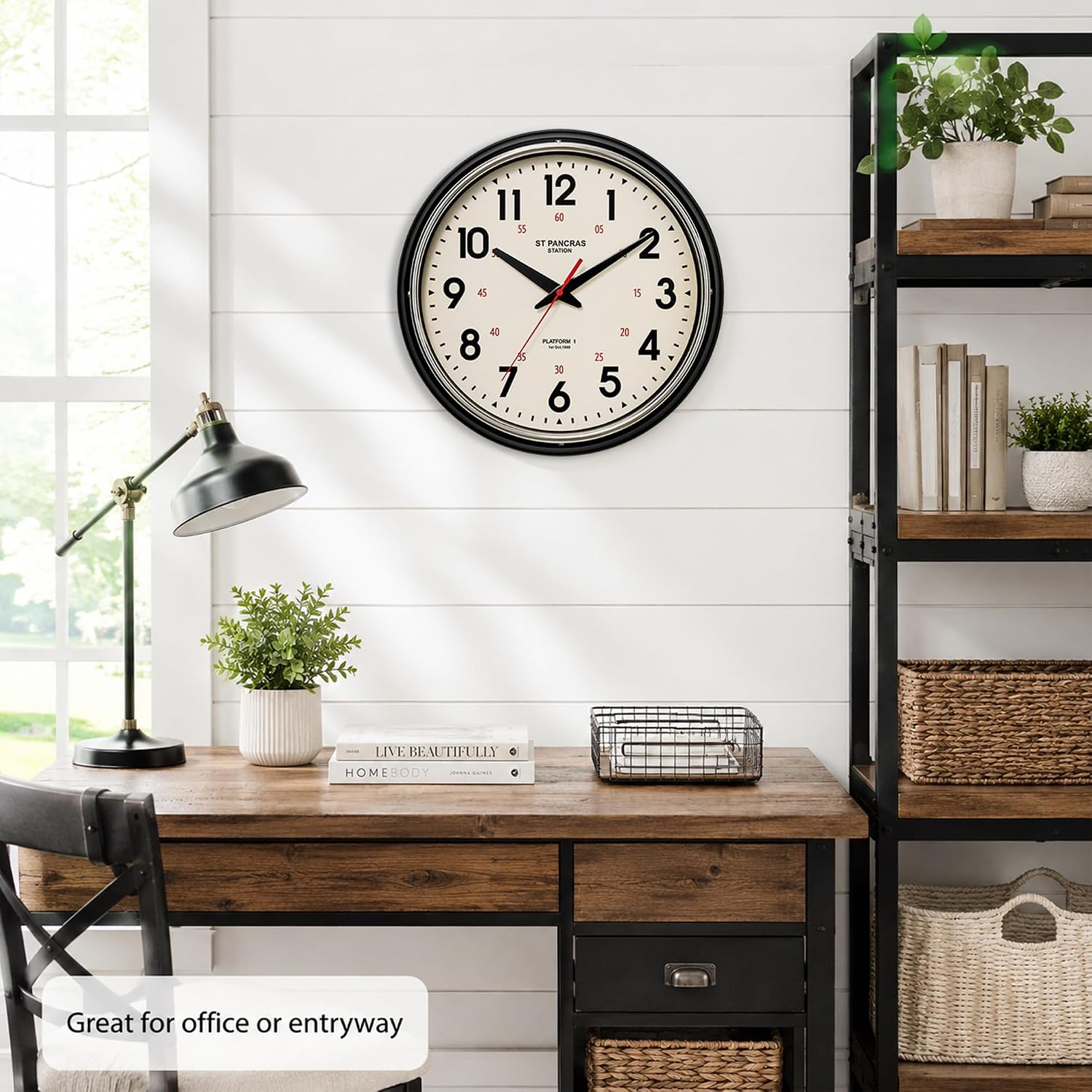 Wall Clock Metal 12.4" Countryside Style Wall Clocks Retro Vintage Classical Silent Non Ticking Easy to Read for Living Room/Kitchen/Bedroom/Office/Bar(12.4" Black) image 4