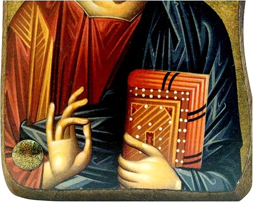 Miniatura 4 de Monte Athos ortodoxo griego de madera hecho a mano icono de Jesucristo / Mp4_1
