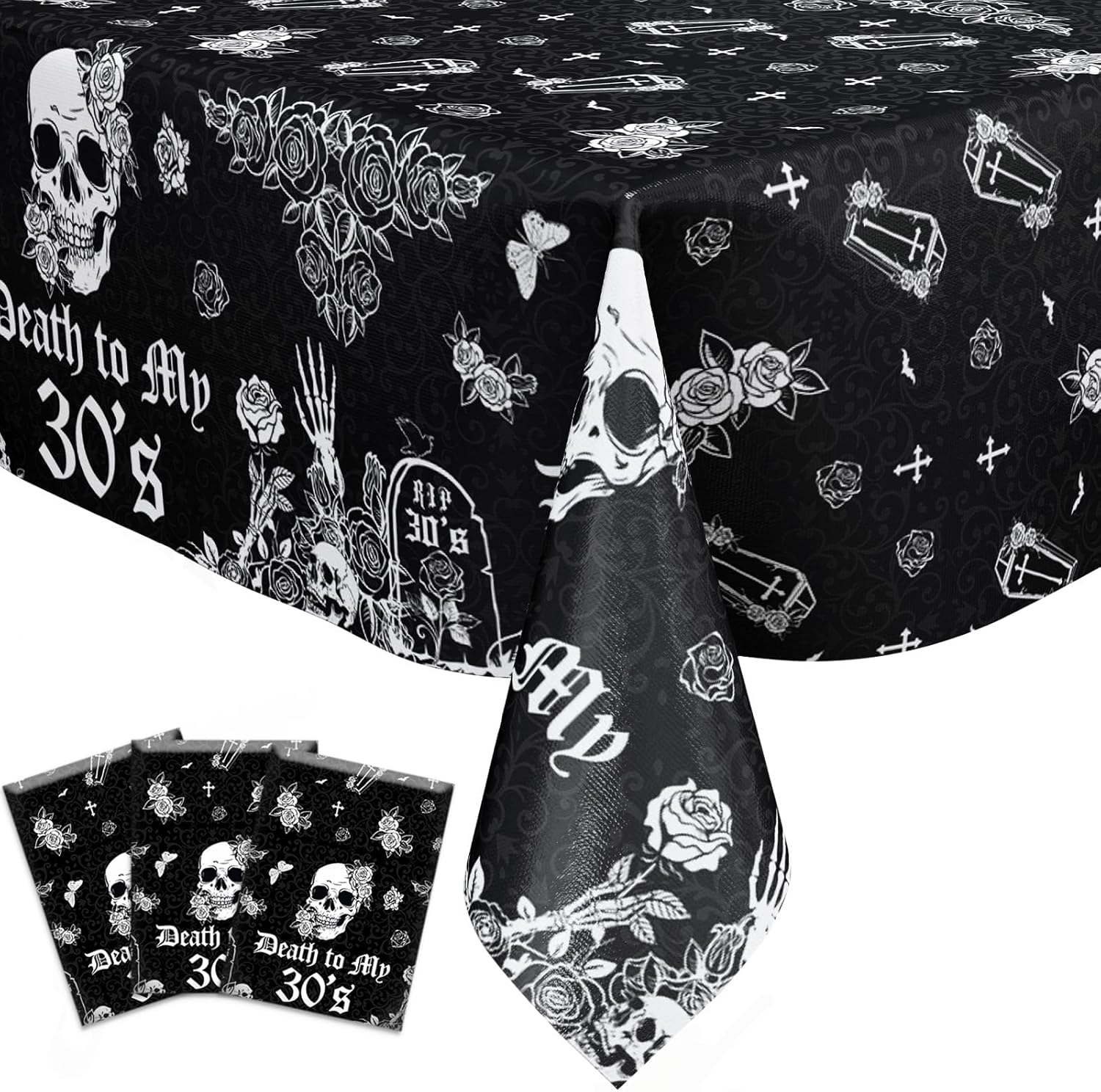 Fangleland 3Pcs Gothic-Themed 40th Birthday Decorations - 108"x51" 40th ...