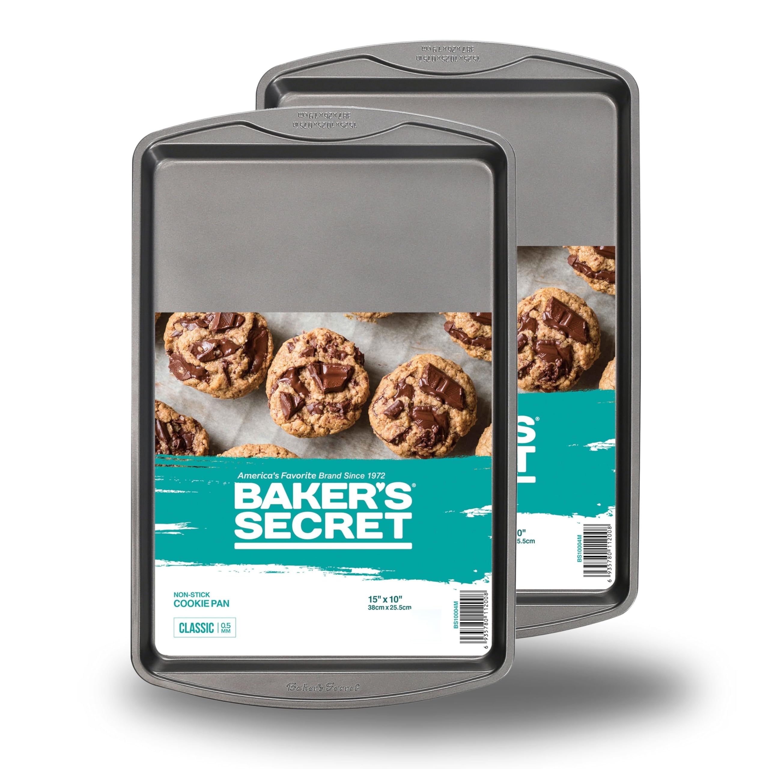 Baker's Secret Antihaft-Backbleche 38,1 cm Backfläche, Backbleche für Backofen, Premium Lebensmittelqualität, Antihaftbeschichtung, Backzubehör - The Classic Collection (2x Medium 43,2 x 27,9 cm)