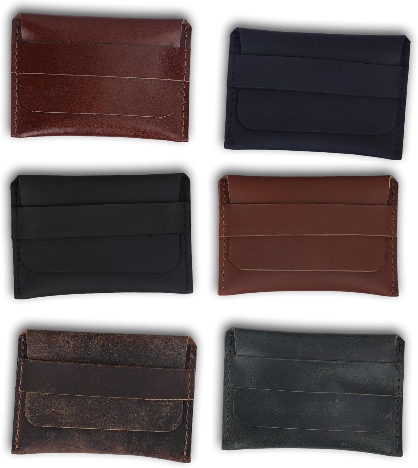 Distressed Leather Business Card Holder Slim Credit Card Wallet for Men and Women Vintage Brown Leather Compact Minimalist Card Organizer for Pocket or Purse Durable Card Case (Brown) - Image 9