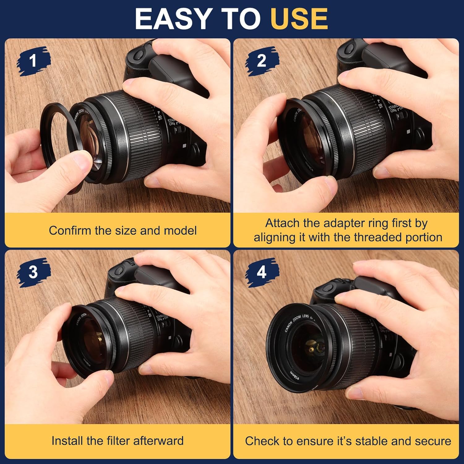 PATIKIL Step-Up Ring Adapter 72mm to 95mm, Filter Step-up Rings Camera Lens Filters Metal Ring Digital for ND IR DSLR Lenses, Black