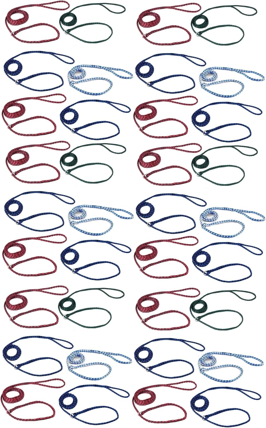 Bulk Pack Strong Dog Control Slip Lead Leashes Assorted Color Vet Rescue Kennel Choose Quantity (24 Leads)
