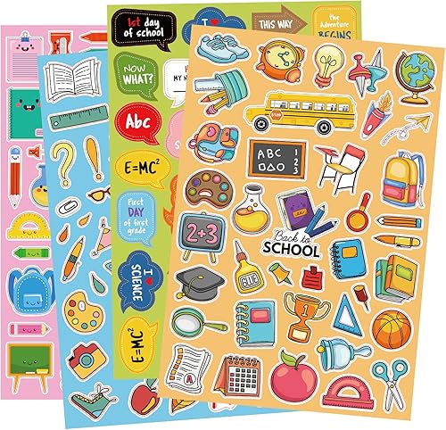 Más de 650 calcomanías de regreso a clases, suministros para el primer día de escuela, recompensa, regalos de fiesta escolar