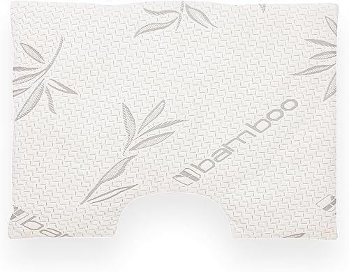 Wife Pillow - Topper, relleno de espuma viscoelástica de alta densidad triturada de rayóncarbón. Ajustable para personas que duermen de lado