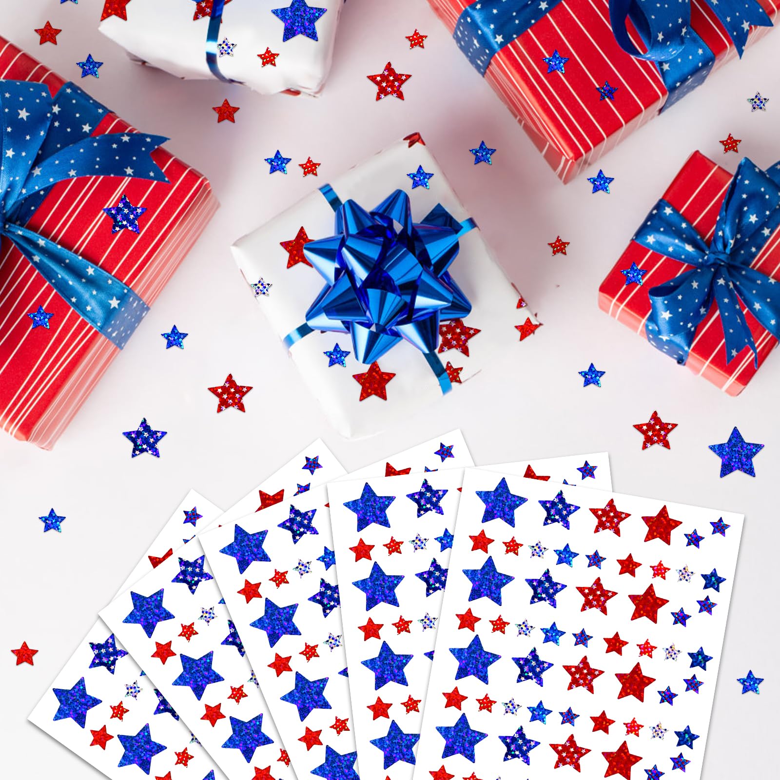 1440 Pieces Star Stickers for for Boys Girls, Self-Adhesive Foil Star Metallic Stickers for Incentive Chart Red White Blue Patriotic Star Stickers for DIY Crafts Scrapbooking School Office Supplies - Image 4