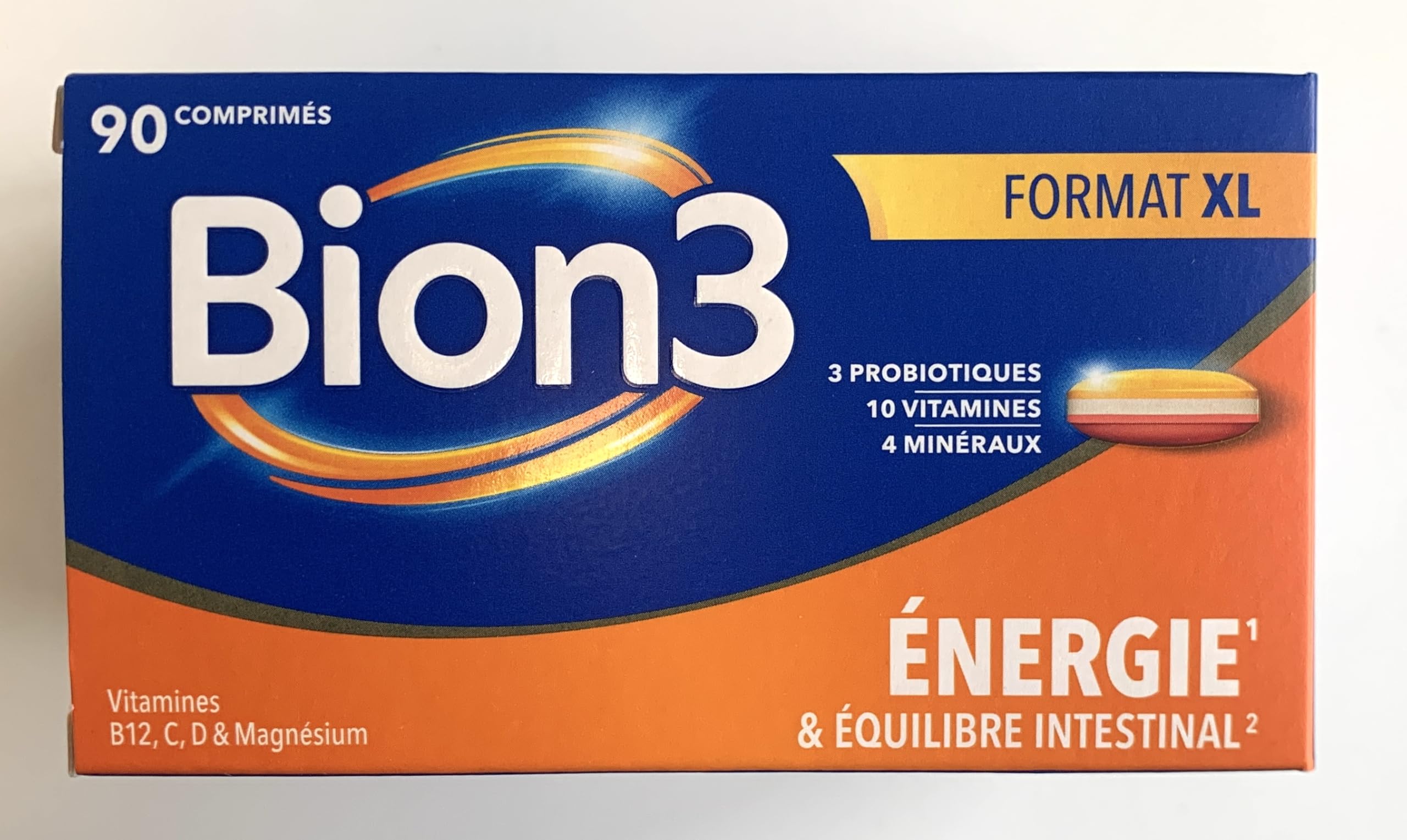 Bion3 BION 3 Vitalité - 3 souches Microbiotiques, 10 Vitamines et 4 Minéraux - Format Eco 90 comprimés