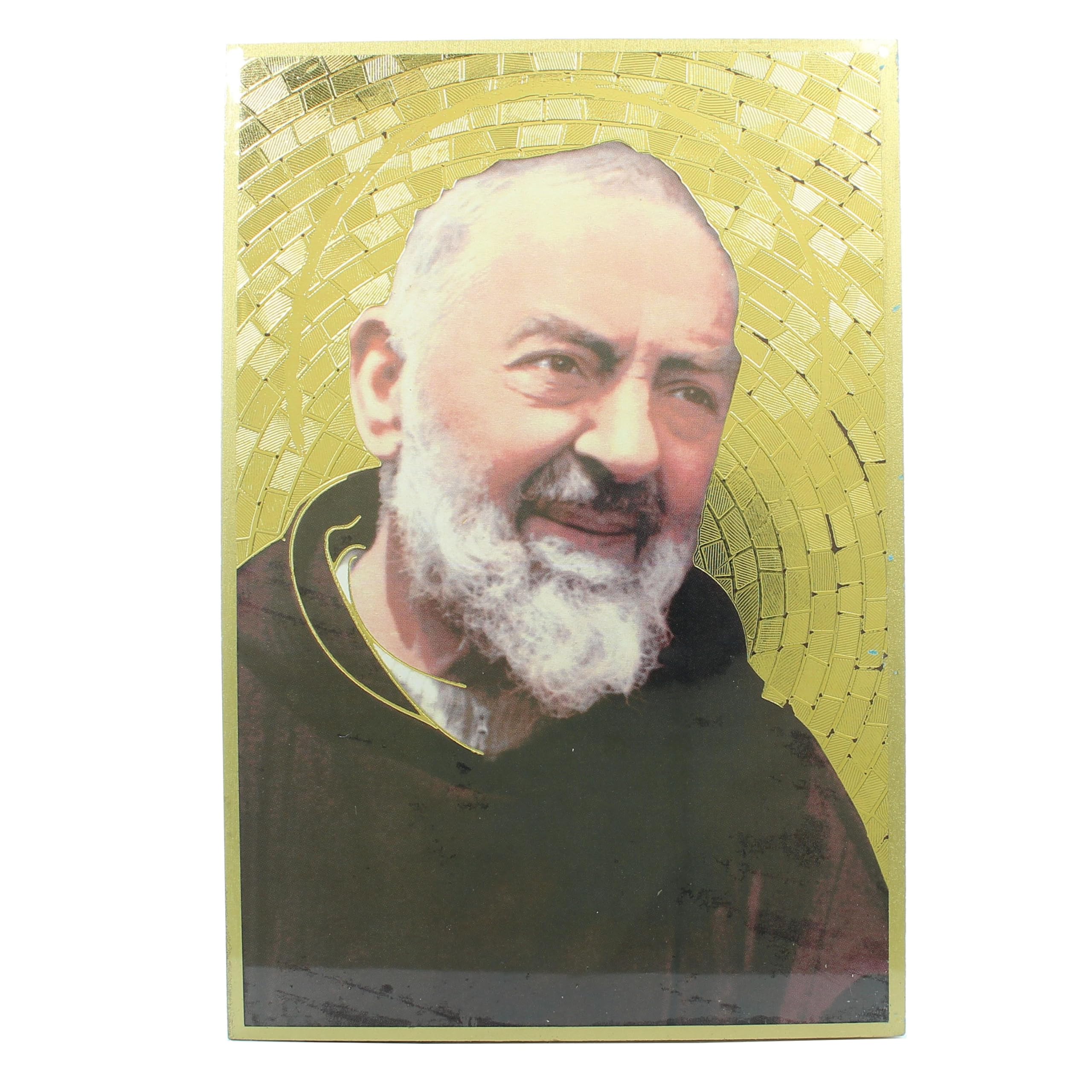 Palais Du Rosaire Padre Pio Wooden Frame Mosaic Effect 15 X 10 Cm – Religious Frame – Wooden Christian Worship