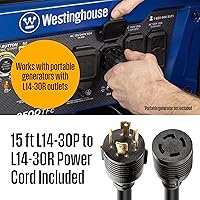 Vista 5 de Westinghouse - Kit de interruptor de transferencia de 30 amperios con 8 circuitos, compatible con generadores de hasta 7500 vatios