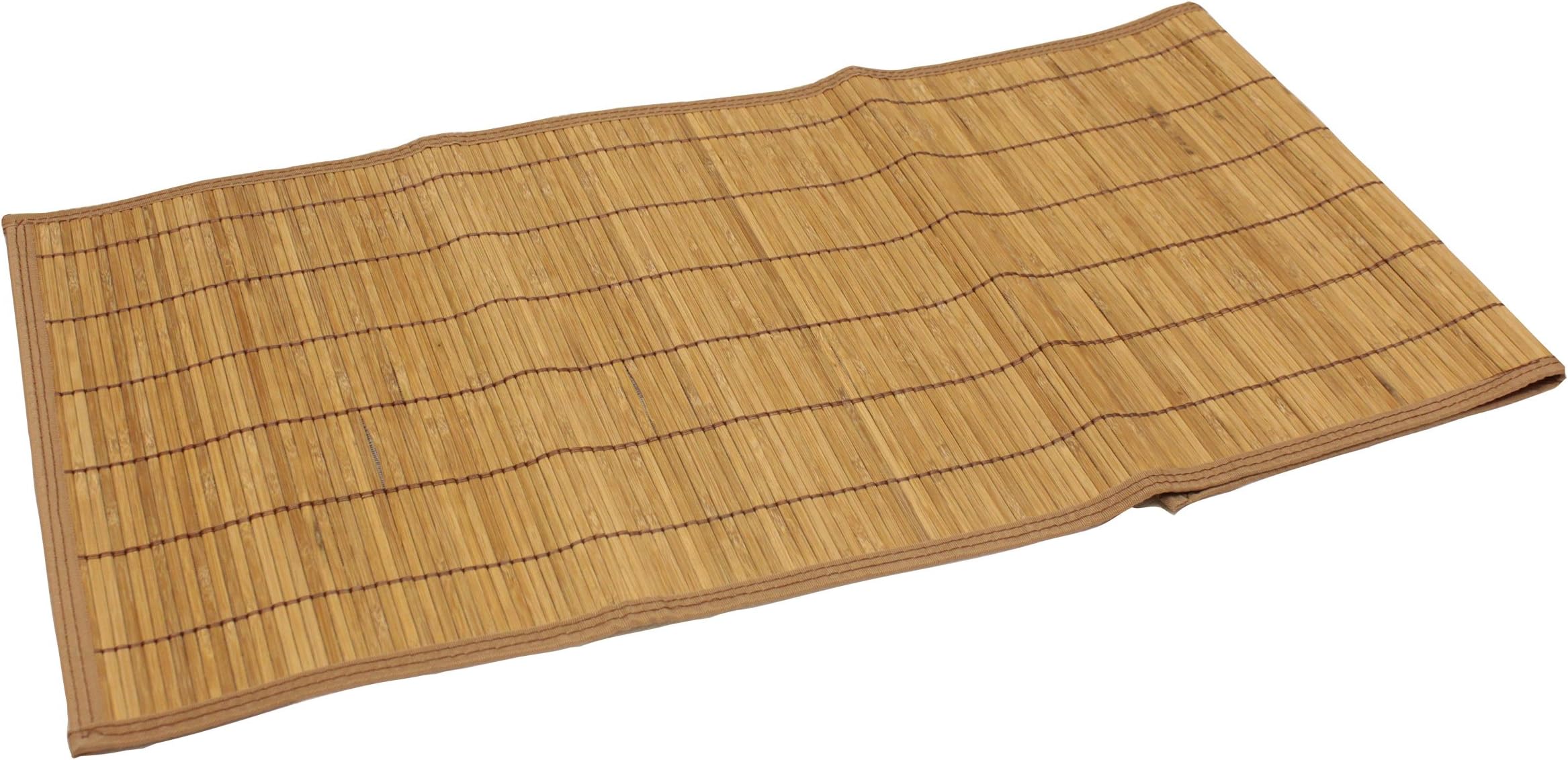 Seta Direct, Brown Bamboo Slat Table Runner With Brown Color Border (13"x48")