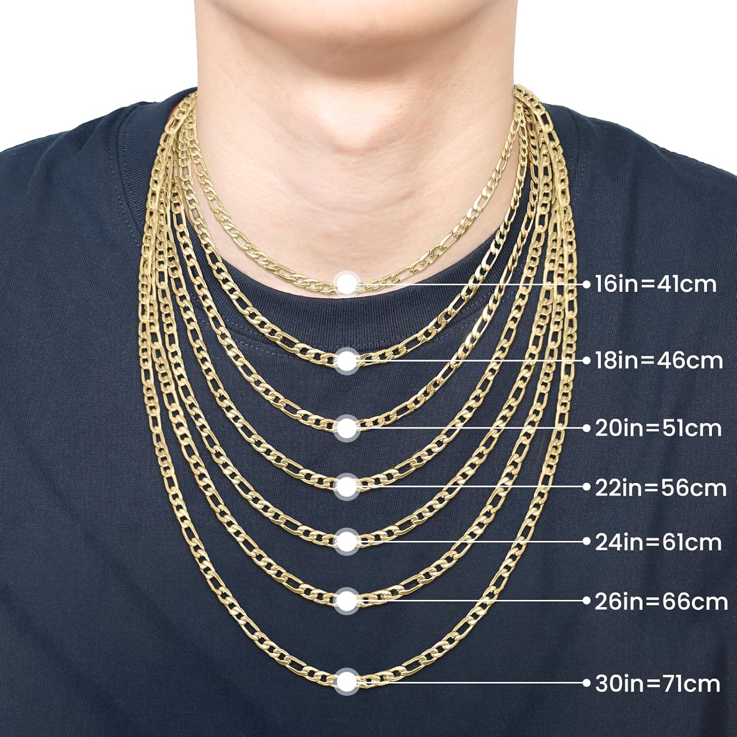 S925 Sterling Silver and 18K Gold Plated Cross Necklace for Men Women, 5mm Durable Figaro Chain with Beveled Edge Cross Pendant, Hypoallergenic Not To Fade Necklaces Jewelry Gifts 16-30''