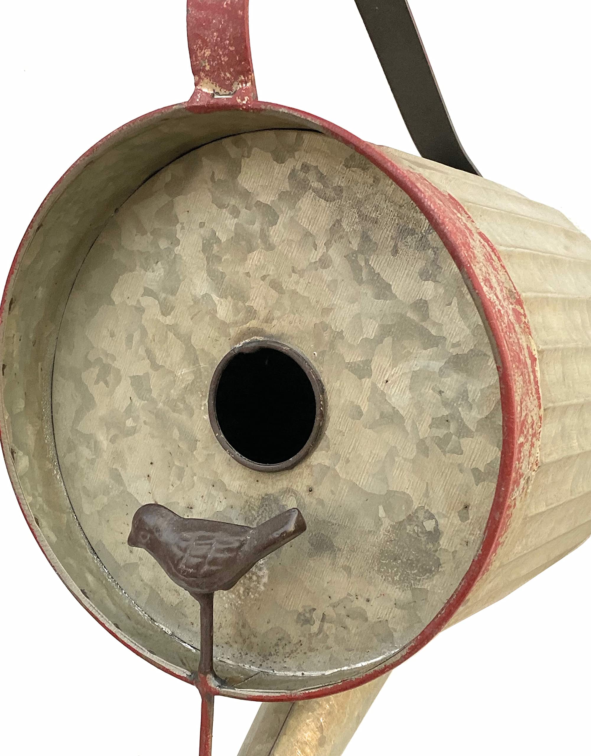 DanDiBo Casetta Per Uccelli Da Appendere In Metallo Effetto Ruggine: Shabby Chic Con Catena