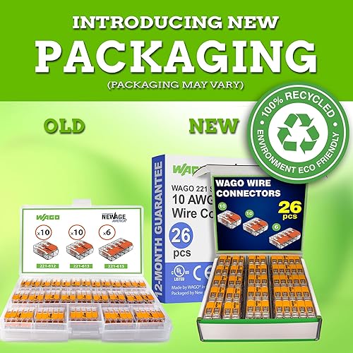 Miniatura 7 de WAGO 221-61x Series 26 piezas 10AWG Paquete surtido de conectores de alambre de empalme  Incluye (10 x 221-612), (10 x 221-613), (6 x 221-615)