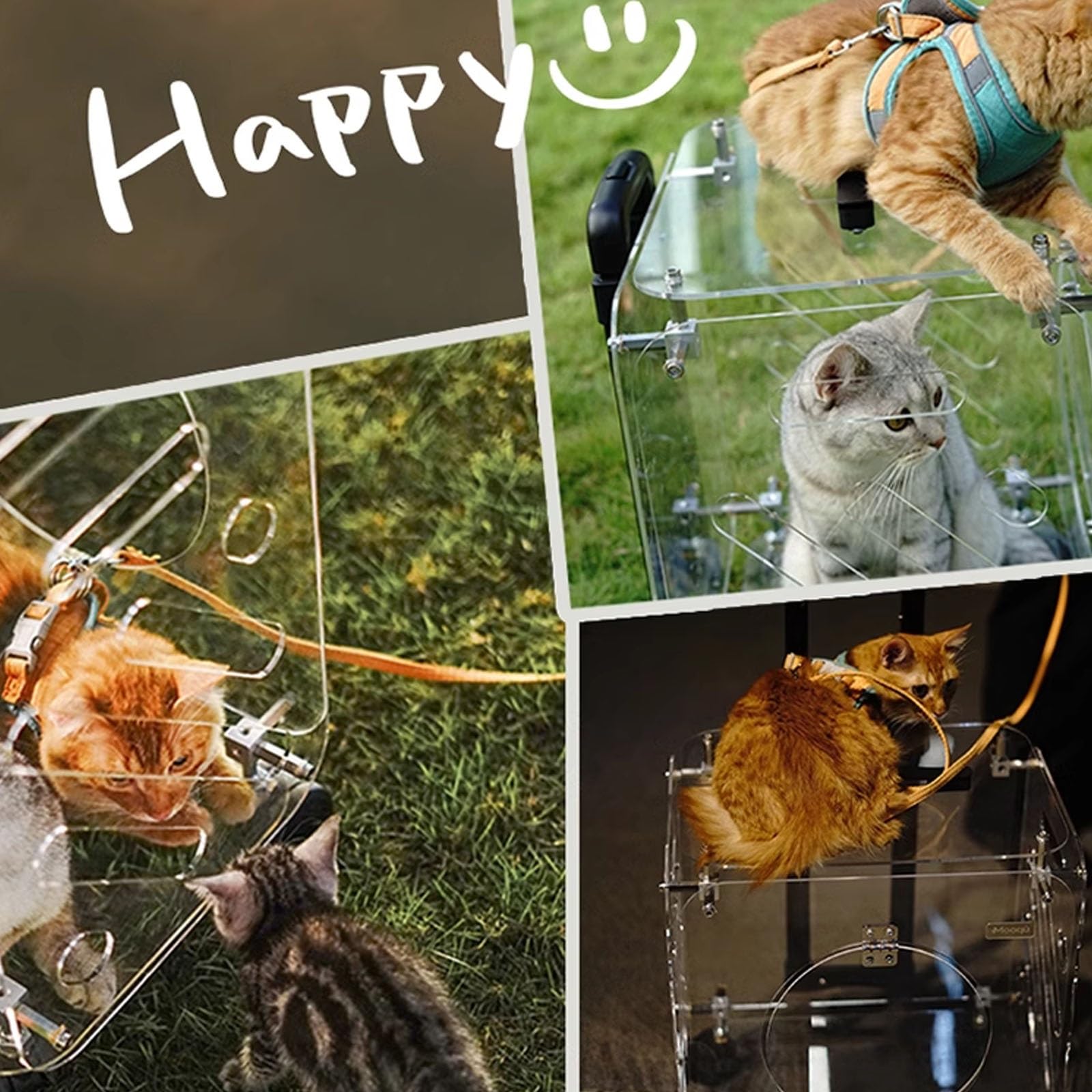 Maleta para Gatos con Ruedas y Varilla Telescópica, Trasportines Gato Grande, Transpirables, Fáciles de Interactuar, Transportines Mascotas Rigido para 1-2 Gatos