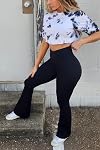 Sunzel Womens Flare Leggings No Front Seam Flare Yoga Pants with Tummy Control Crossover High Waist - 28" / 30" / 32" / 34"