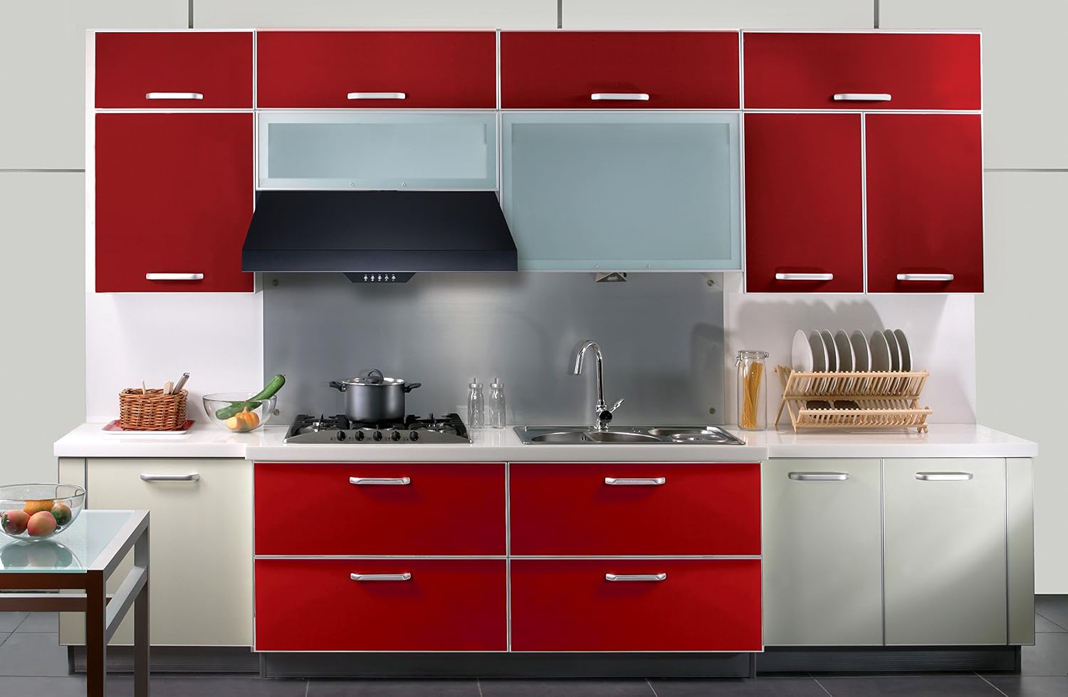 Winflo 30 In. Ducted Under Cabinet Range Hood in Black with Baffle Filters and Push Button Control