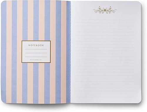 Miniatura 5 de RIFLE PAPER CO. Juego de cuadernos cosidos de hortensias, juego surtido de 3 cuadernos, 64 páginas rayadas con tinta dorada, cubierta de papel de