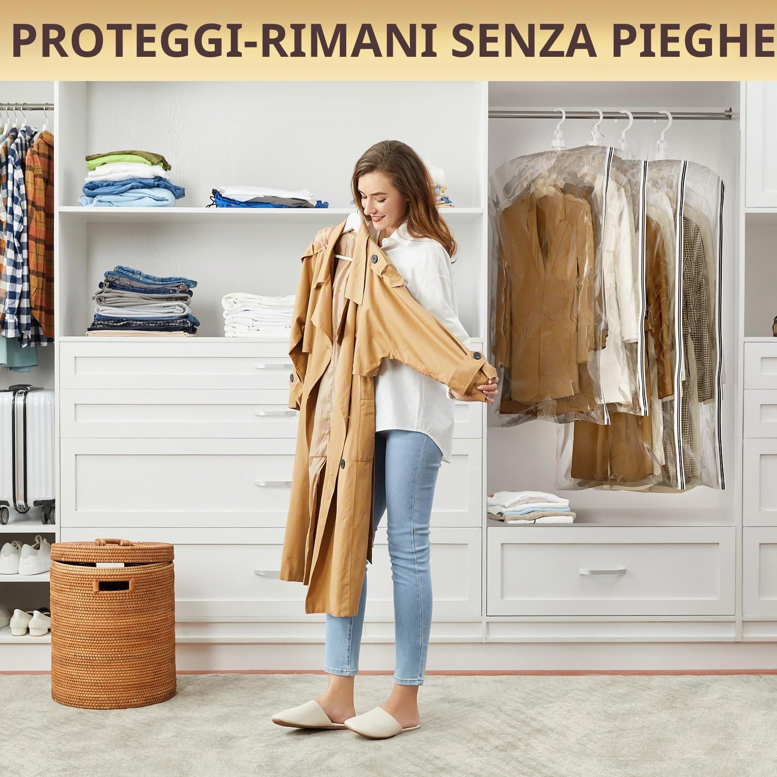 TAILI Sacchetti Sottovuoto Vestiti Appendere Buste Sottovuoto,6 Jumbo | Buste Sottovuoto Vestiti Sacchetti con Gancio per Abiti, Conservazione di Giacche - Sacchetti Sottovuoto Salvaspazio Viaggi