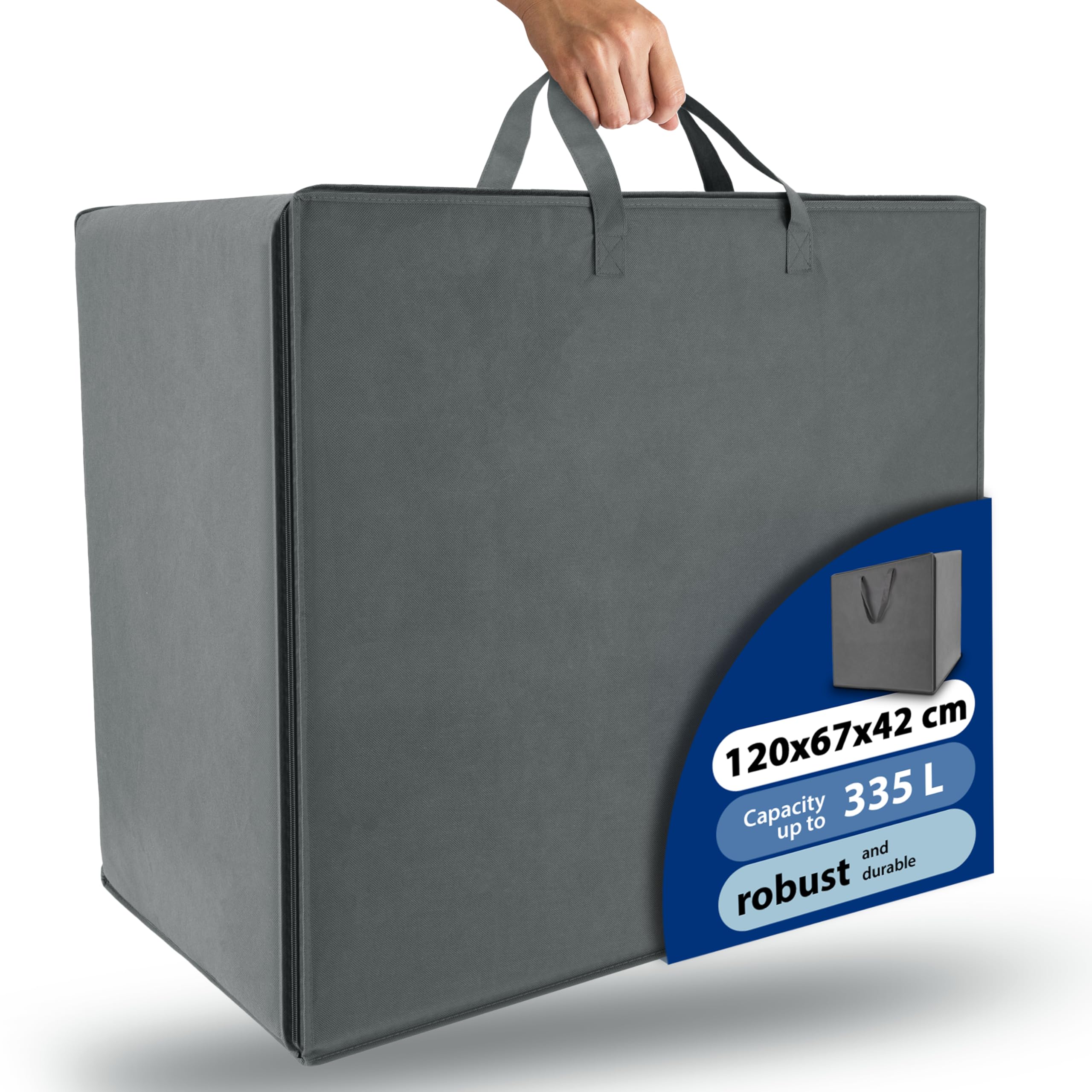 Beautissu Practical Carry Bag Size XXL - Robust Folding Mattress Cover - Ideal Protection & Easy Transport with Zipper - Accessory for Folding Mattress Model XXL (120x200cm) - Grey