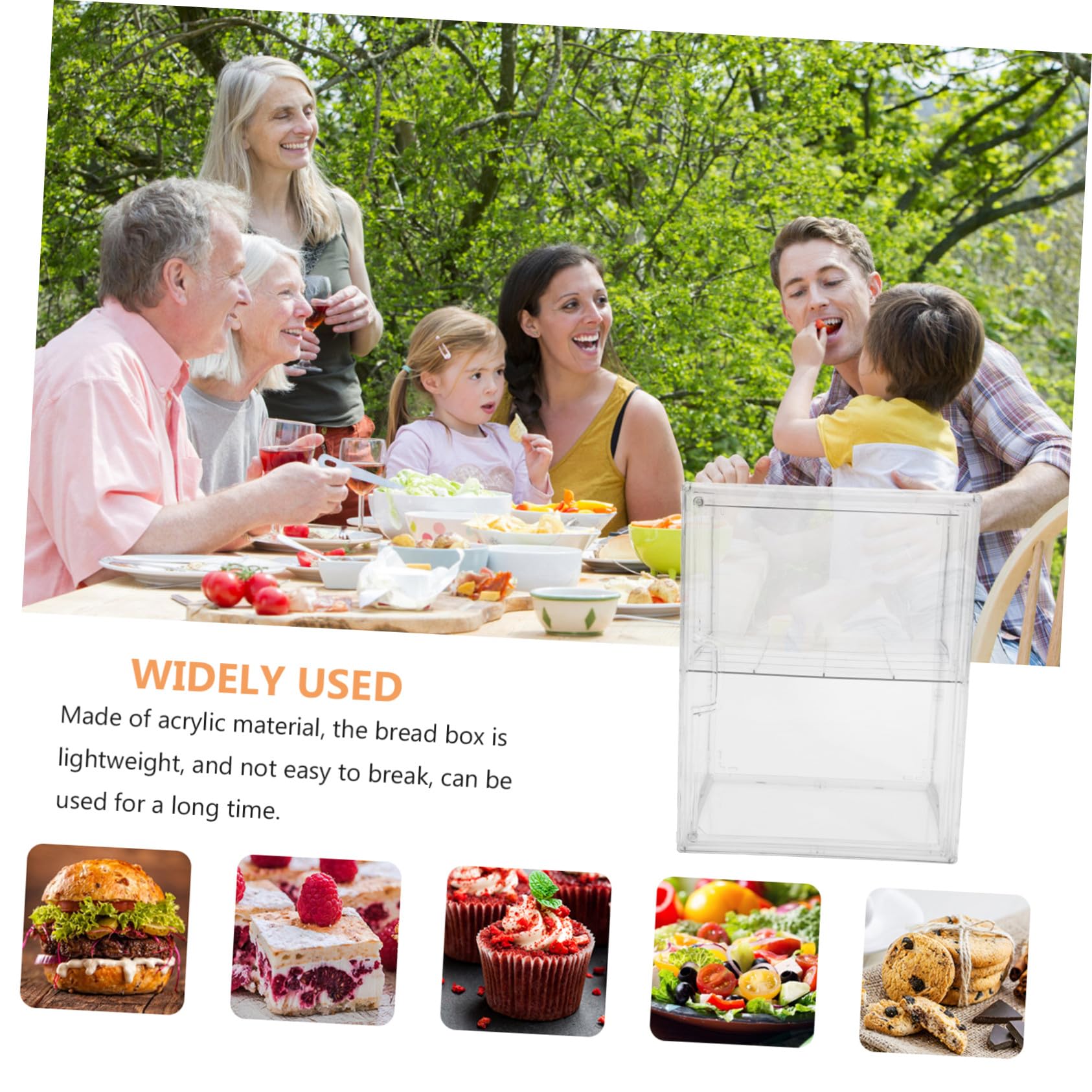 Cabilock Contenedor De Cocina Para Almacenar Pan Contenedor De Doble Capa Transparente Caja Para Alimentos De Cocina