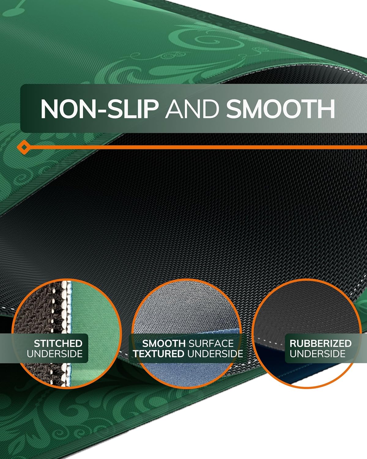 Bullets Playing Cards Poker Table Top Mat - Durable, Smooth, & Non-Slip Playing Surface for Casino Nights and Texas Hold’em - Compact & Portable Design - Rectangular 39.5'' x 23.5 ''- Green